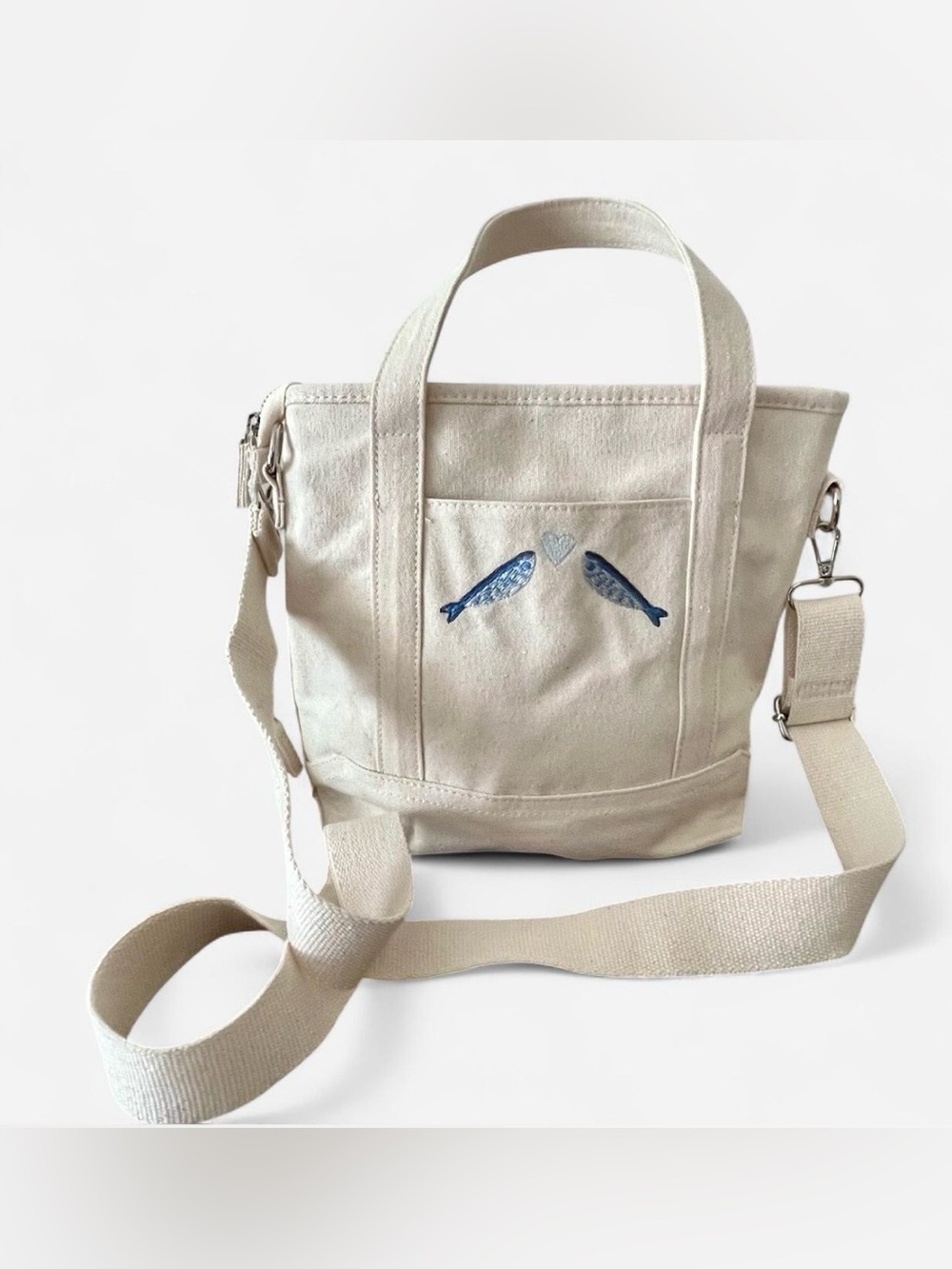 NWT C&C California Sardine Canvas Crossbody Mini Tote Bag Set